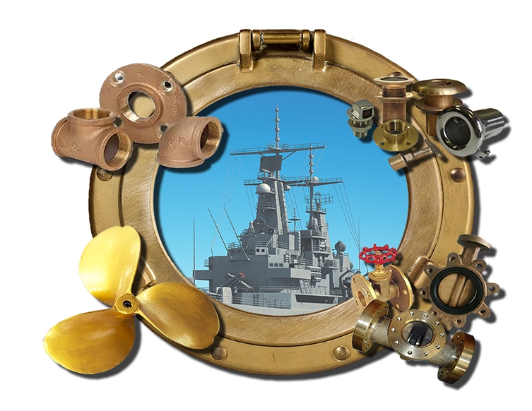 Naval Ship with Bronze Parts